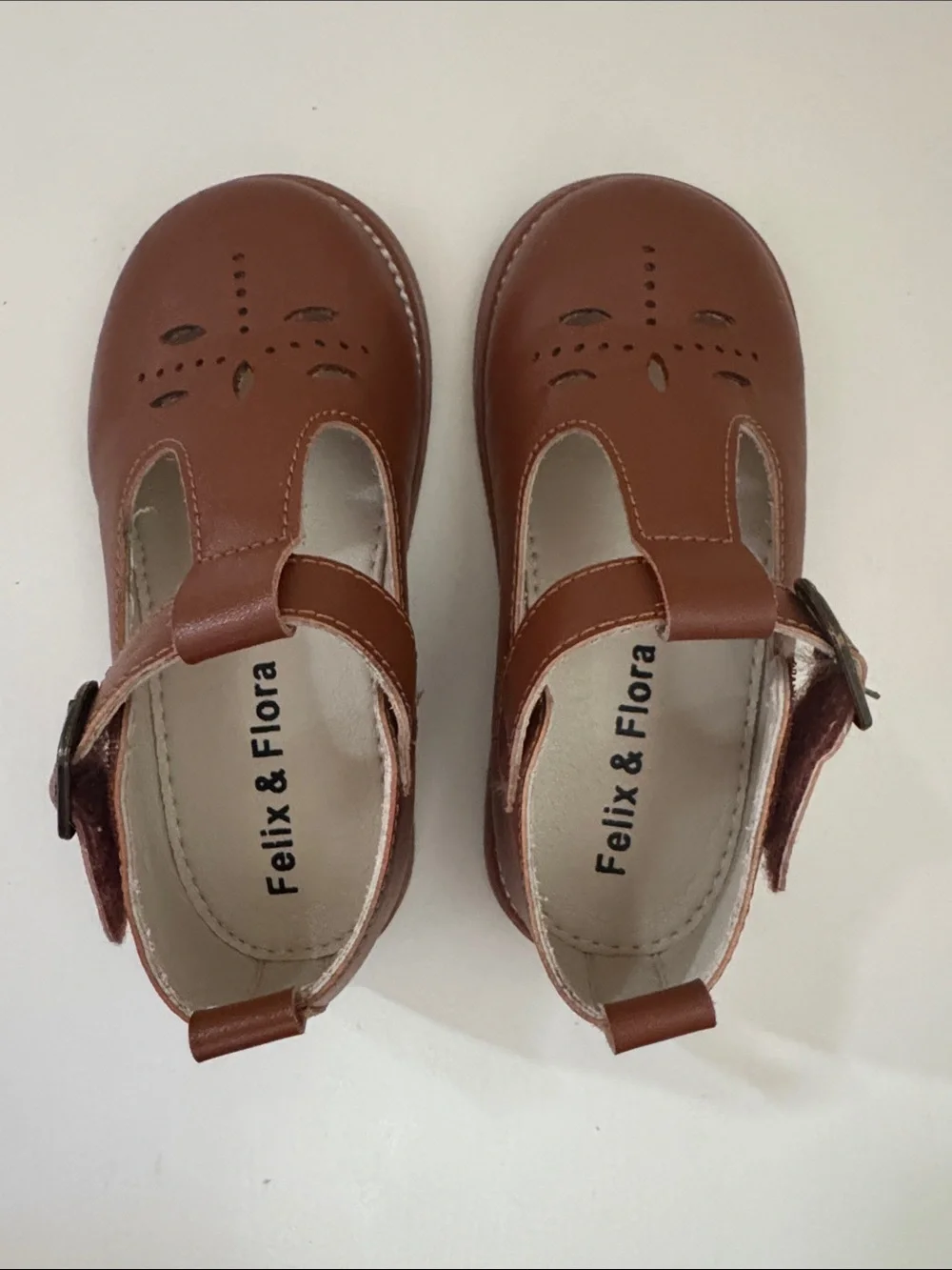 Felix & Flora Toddler Girls Brown Mary Jane Dress Shoes, Size 7